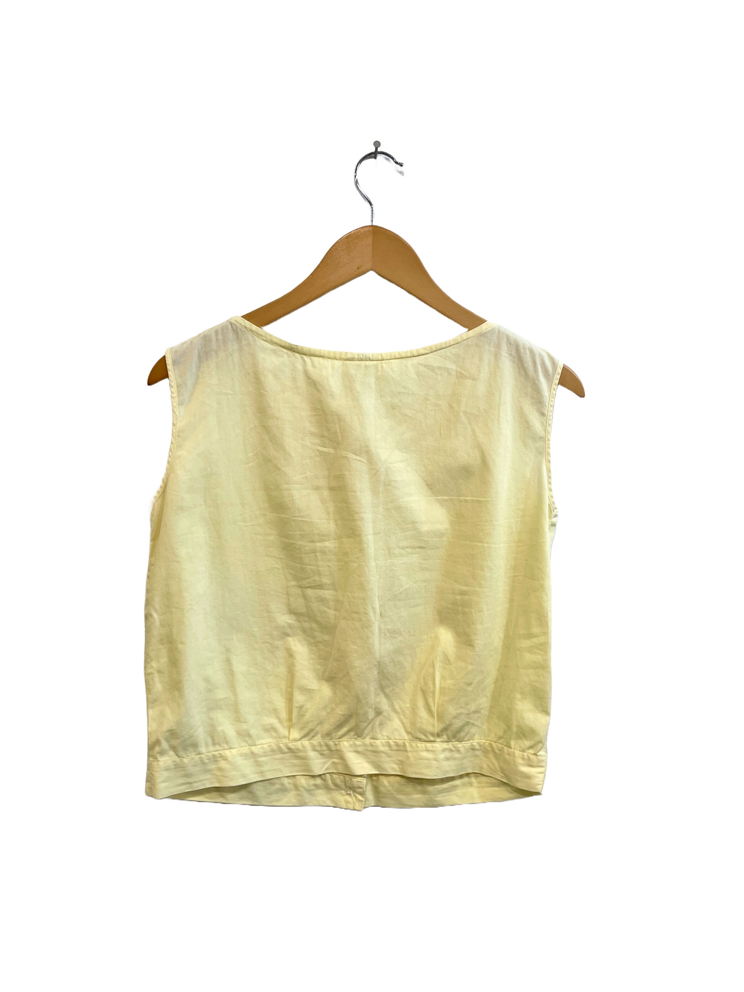 1950s Yellow Boatneck Cotton Sleeveless Blouse