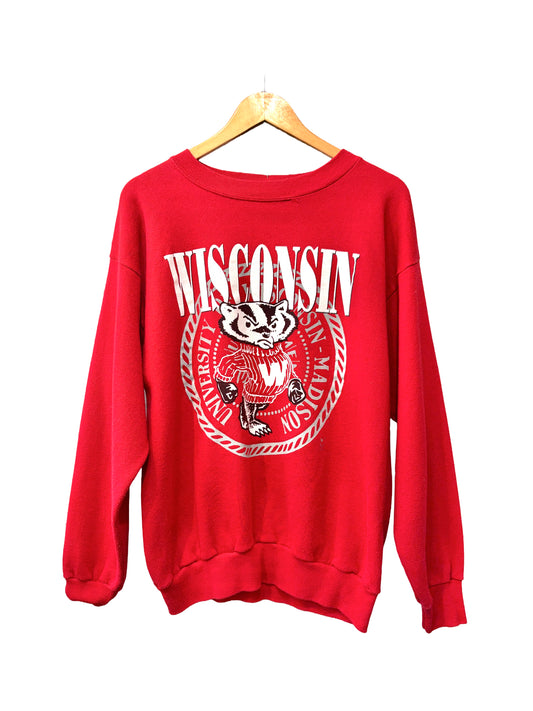 1990s Red Wisconsin Badgers Seal Crewneck