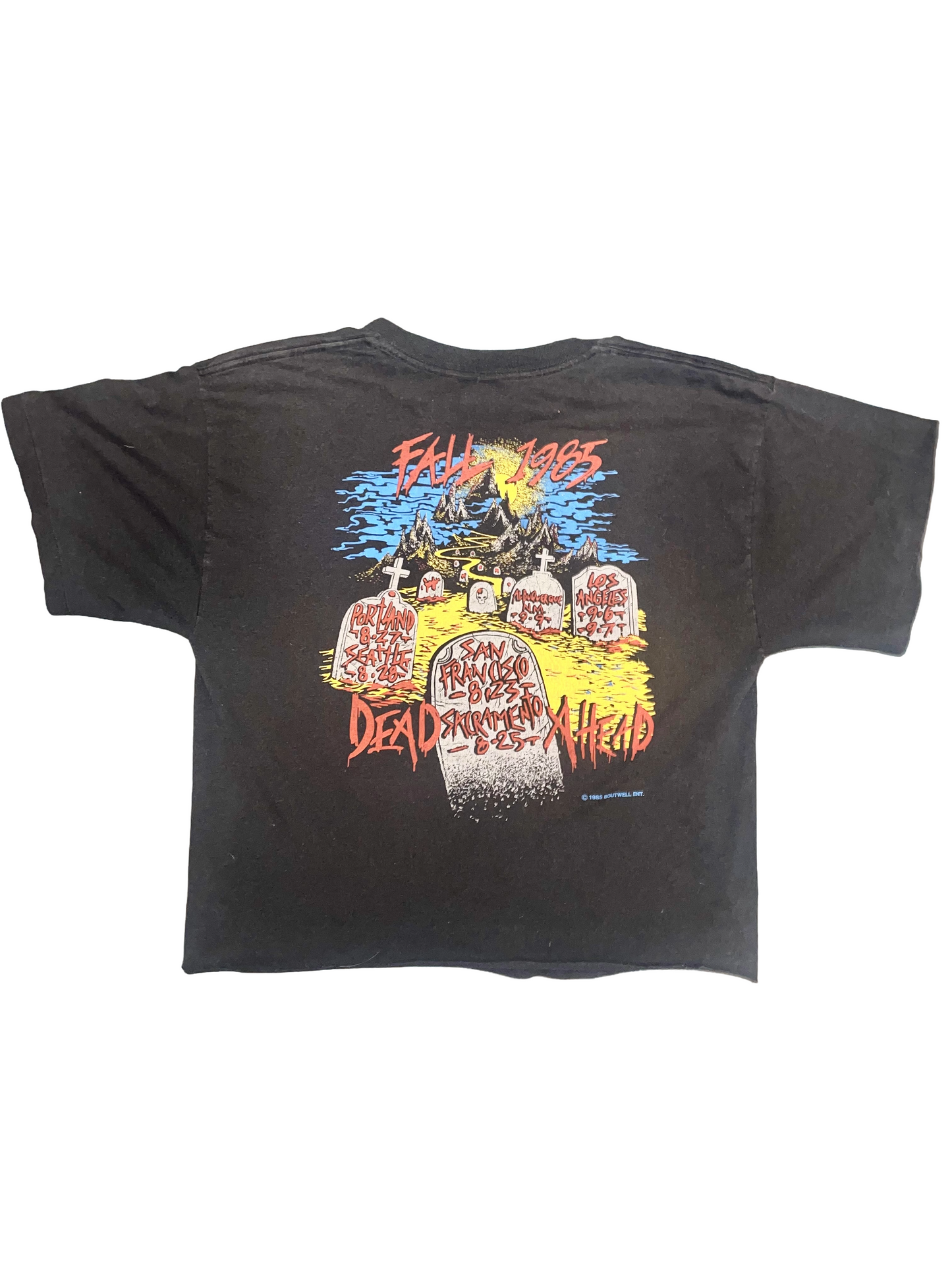 Slayer "Live Undead West Coast Fall 1985" Black Double Sided Thrash Metal Vintage T-Shirt