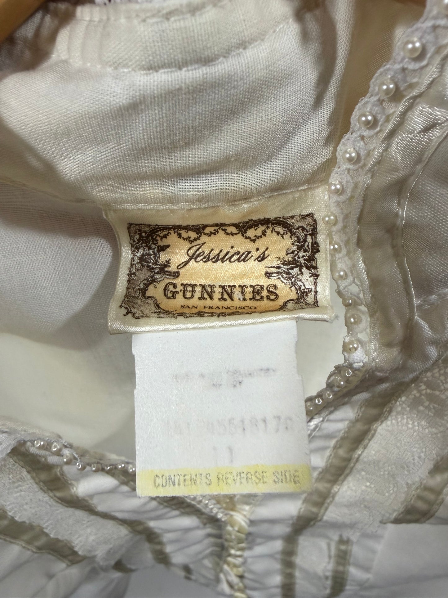 1970s White Authentic ‘Jessica’s Gunnies’ Gunne Sax Cotton Prairie Blouse