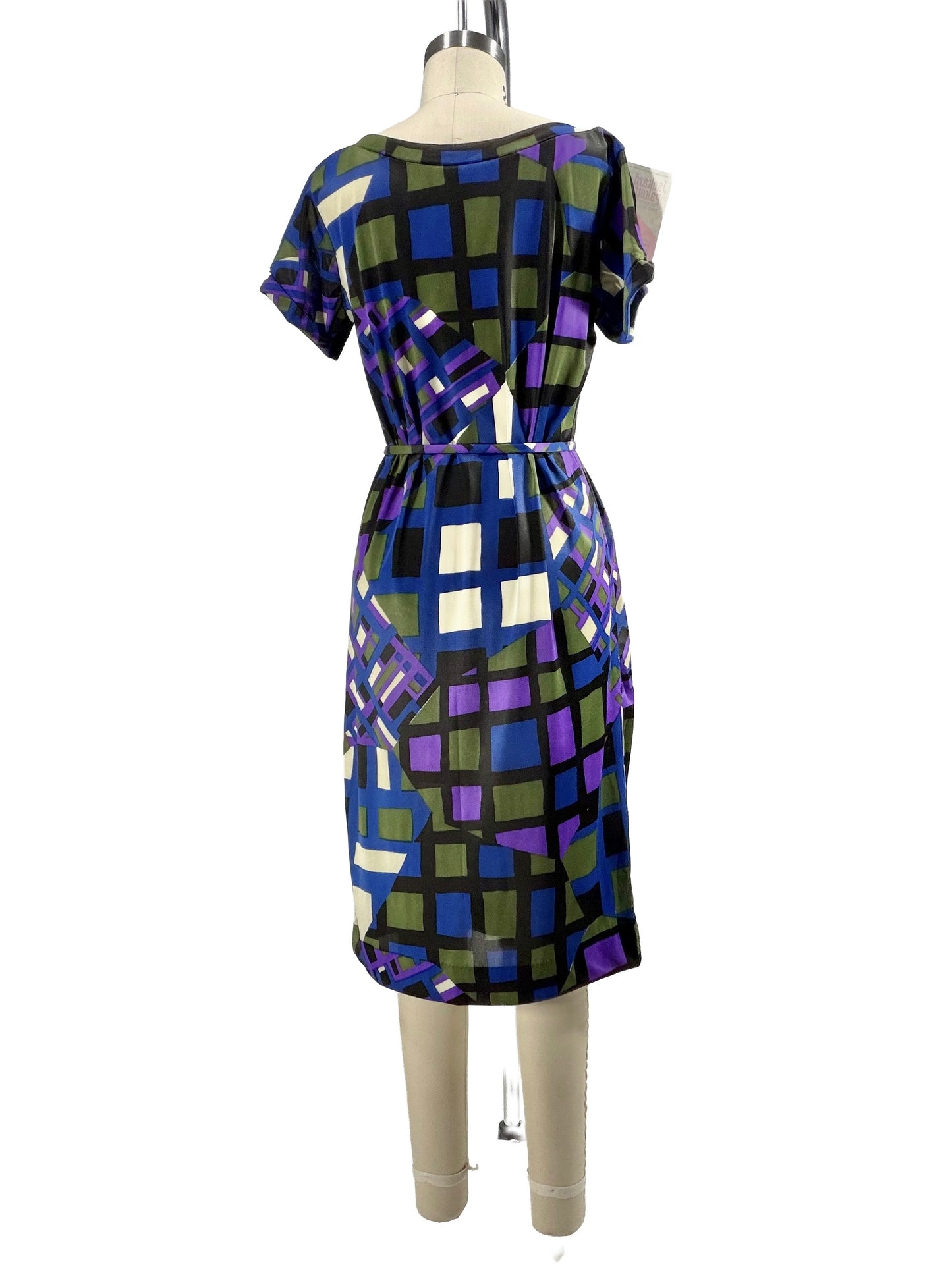 1960s Purple Jewel Tones Nylon Knit Shift Dress
