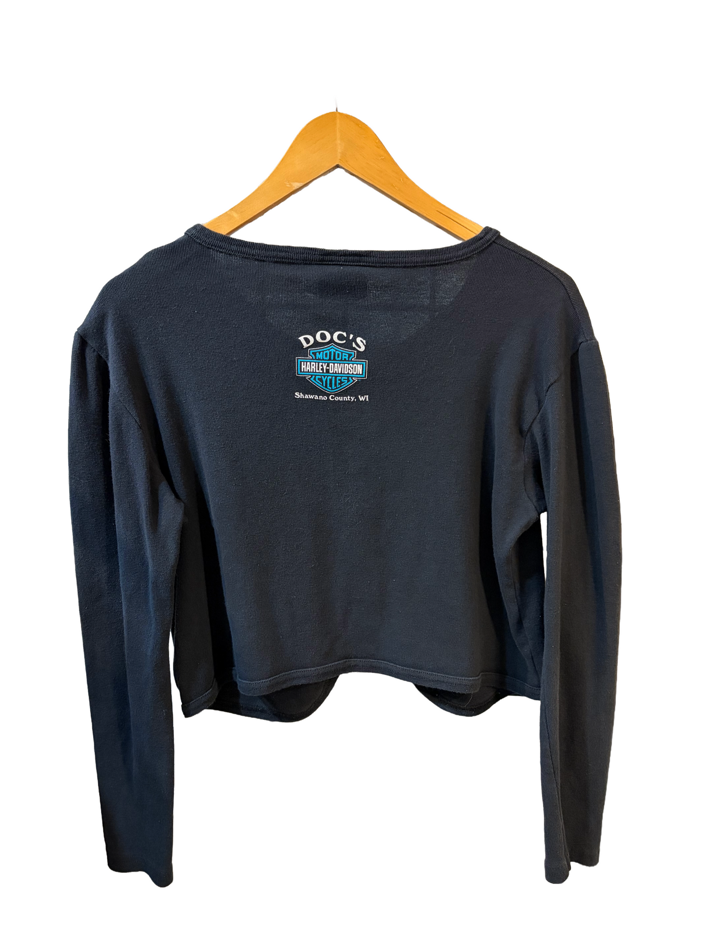 1990s Harley-Davidson Snap Cropped Long Sleeve Tee
