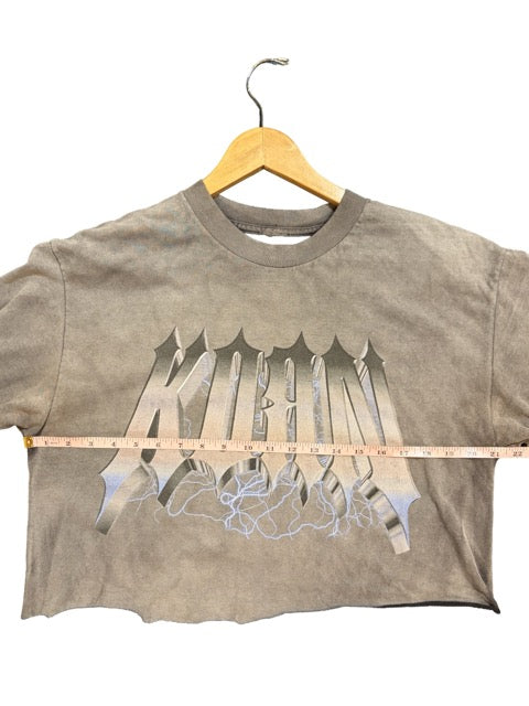 1990s Black Faded KOЯN Crop Tee