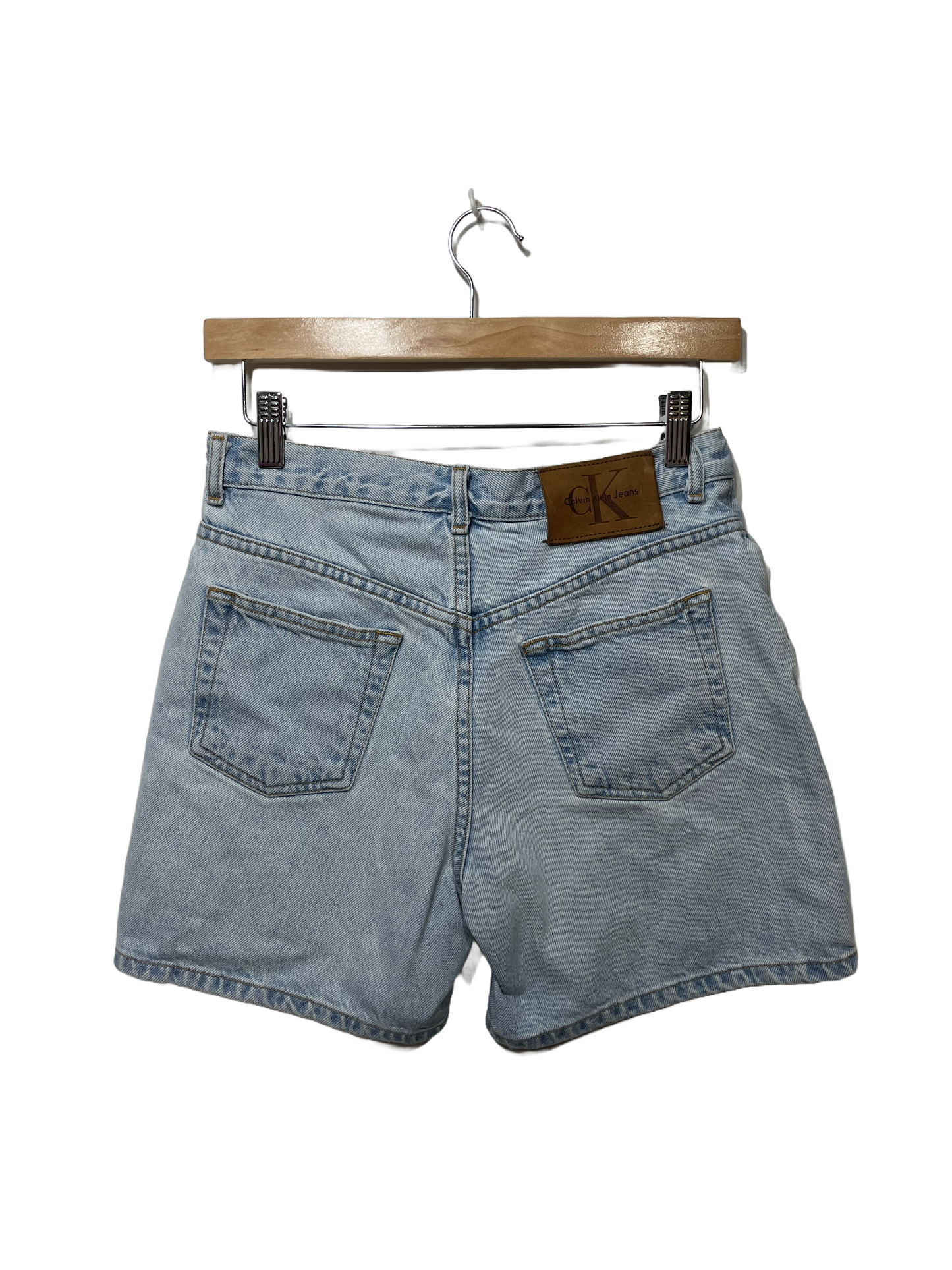 1990s Icy Wash Calvin Klein Button Fly Denim Shorts