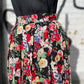 1990s Multicolor Floral Rayon Midi Skirt