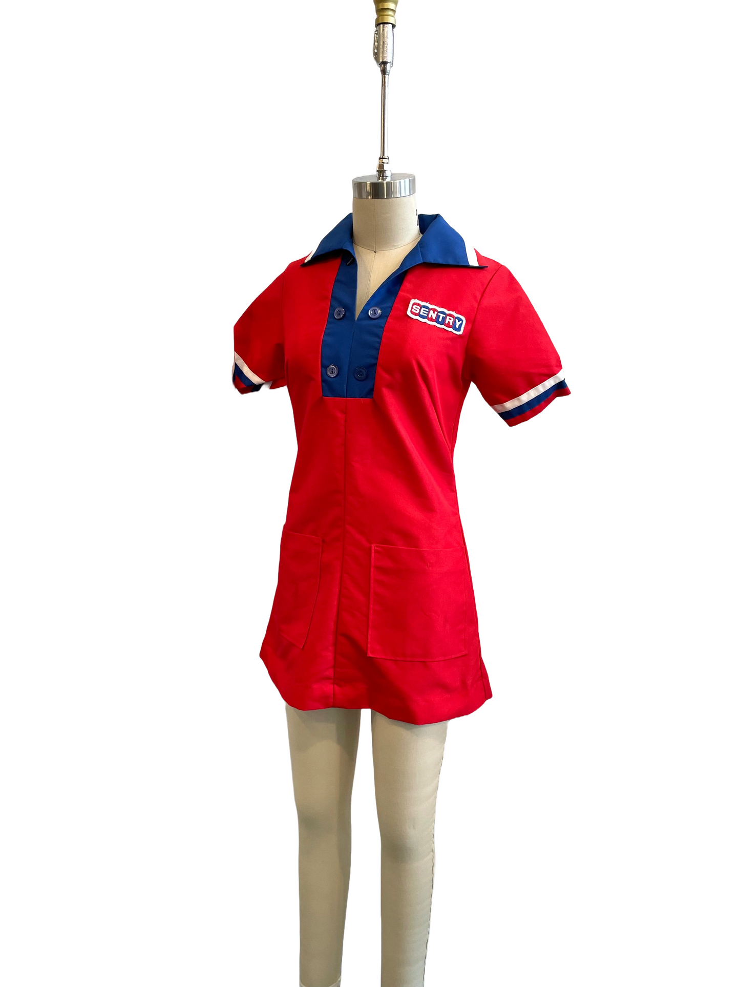 1970s Red Blue White Sentry Patch Uniform Dress