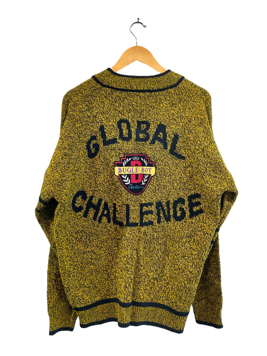 1980s Yellow Black Bugle Boy 'Global Challenge' Cardigan