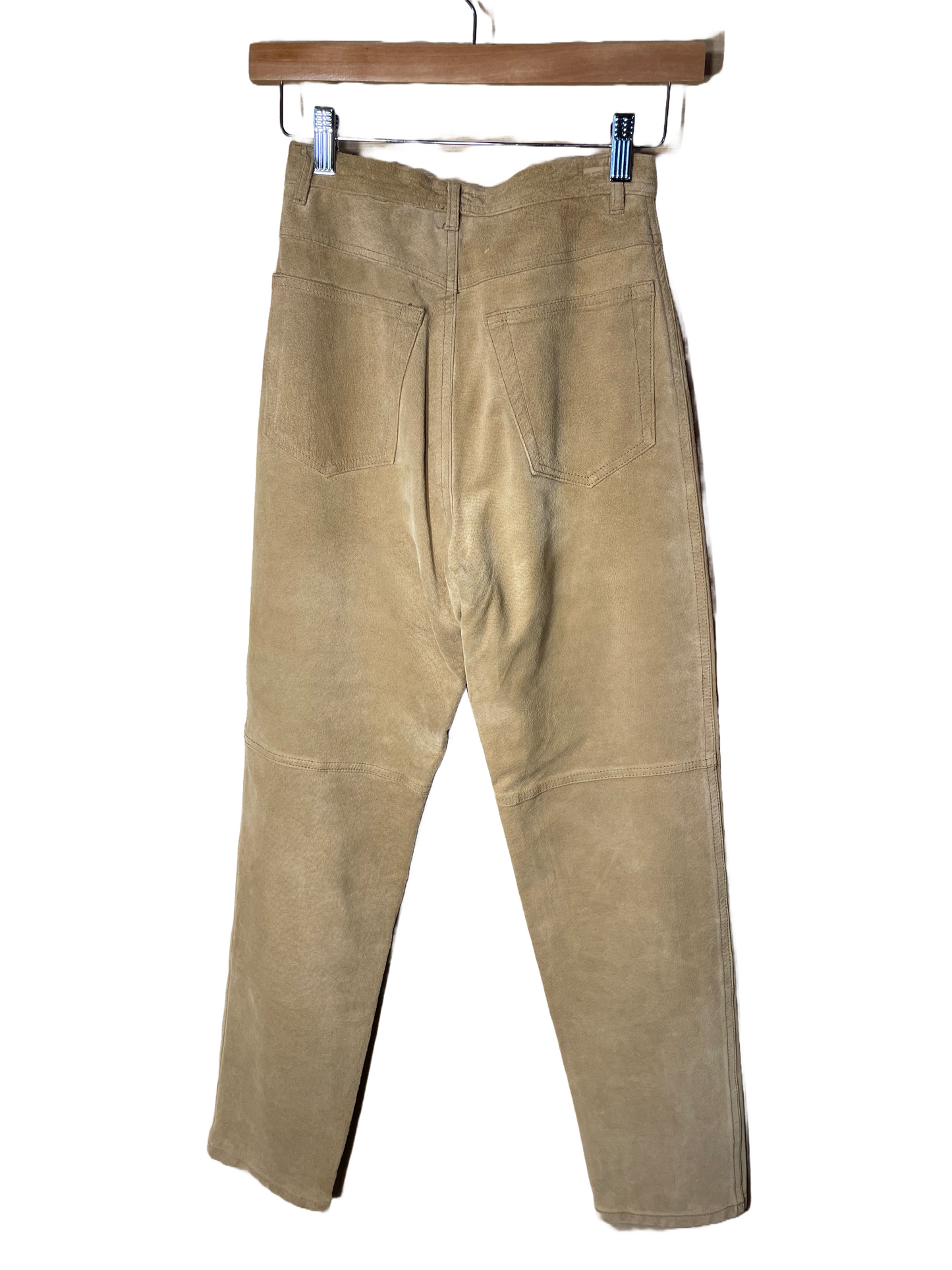 1990s Almond Suede Tapered Ralph Lauren Pants