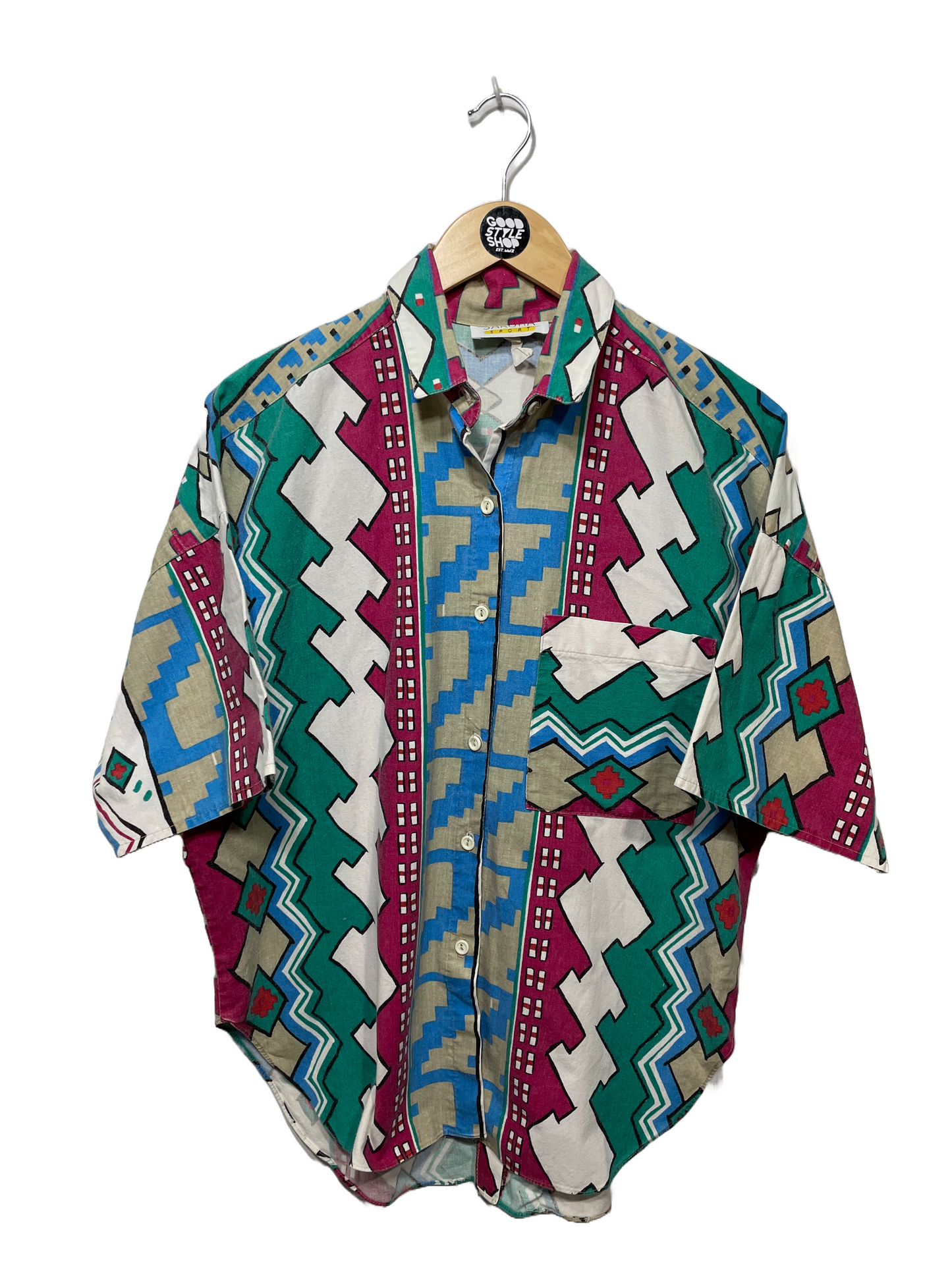 1980s Multicolor Southwestern Print Pocket Shirt