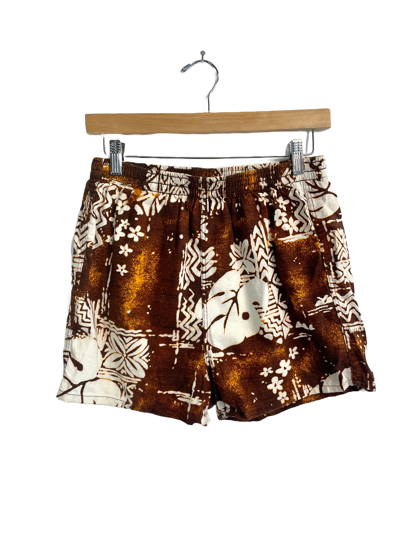 1970s Brown Barkcloth Penney’s ‘Towncraft’ Swim Trunks