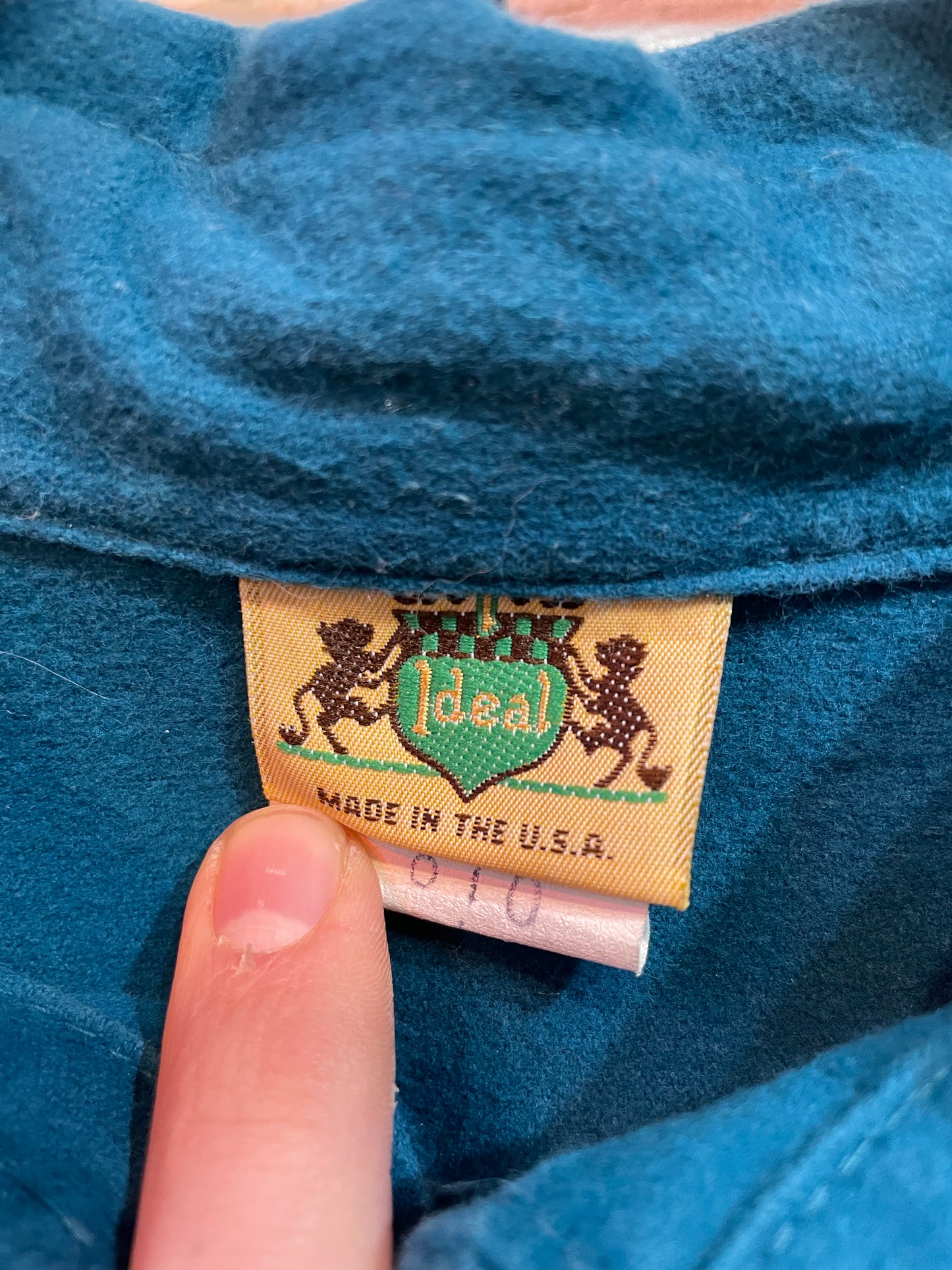 1980s Dark Teal Cotton Heavyweight Flannel Shirt