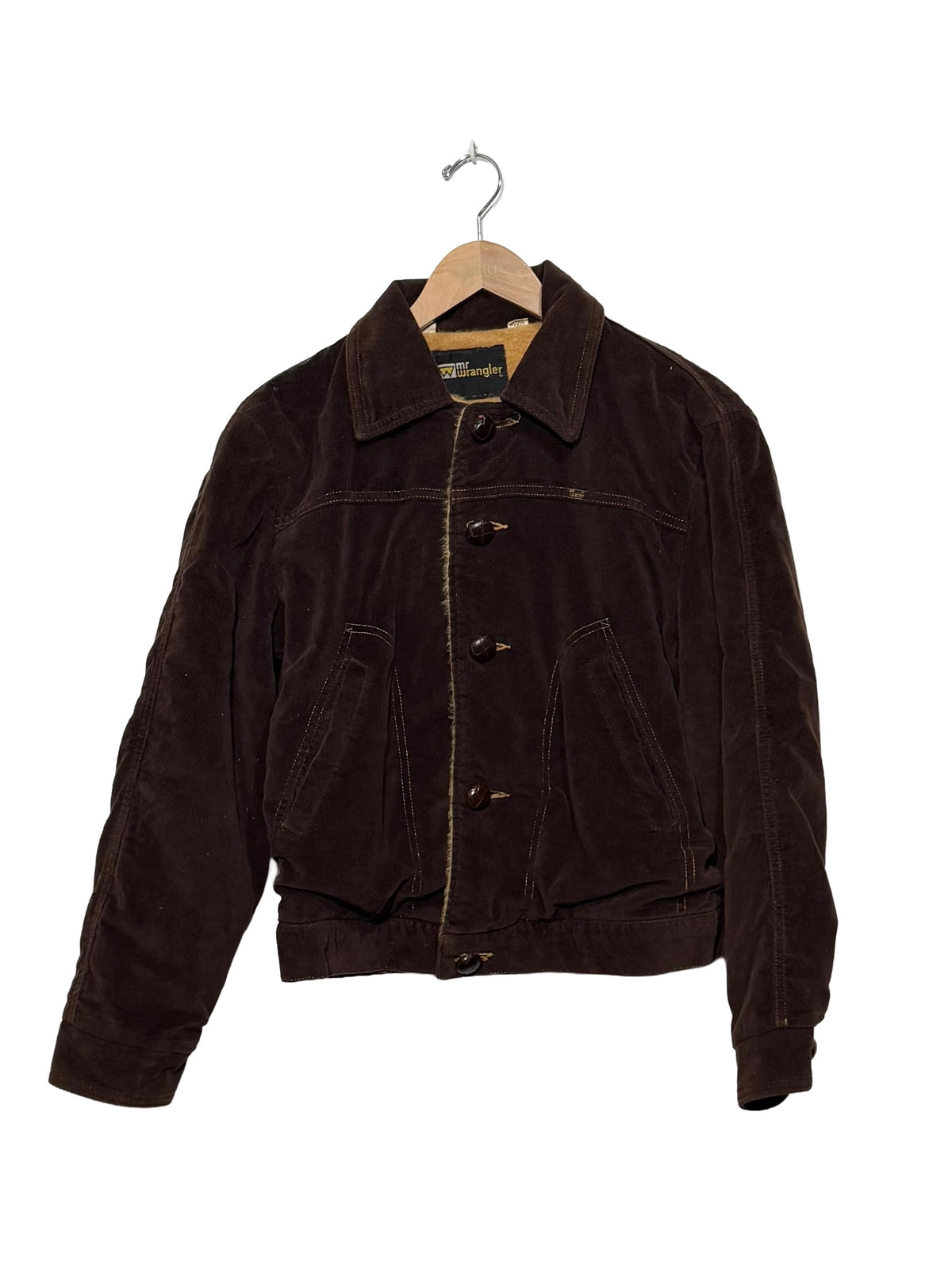 1970s Brown Cord Wrangler Fleece Lined Jacket