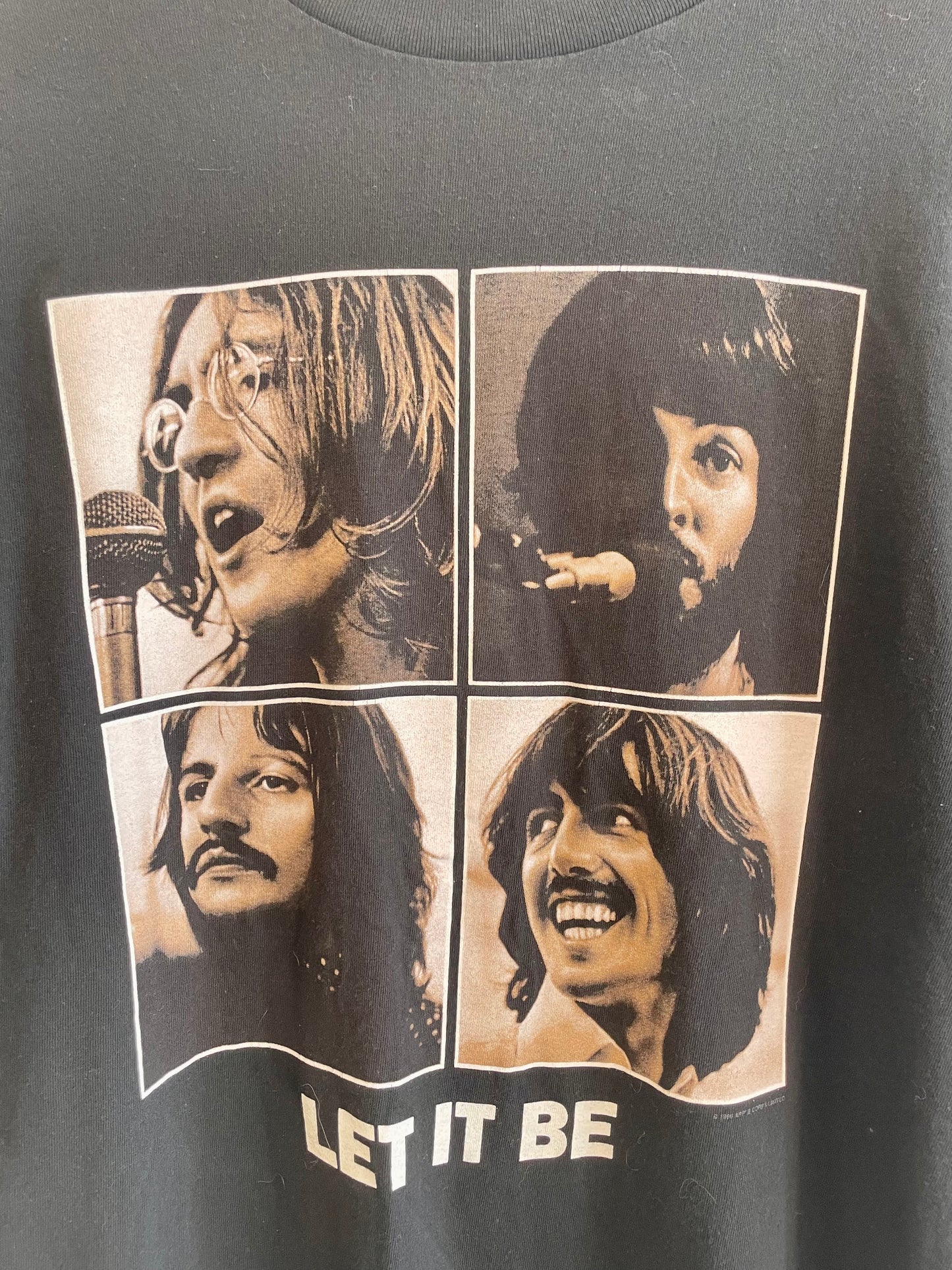 1990s Black Beatles Let It Be Tee