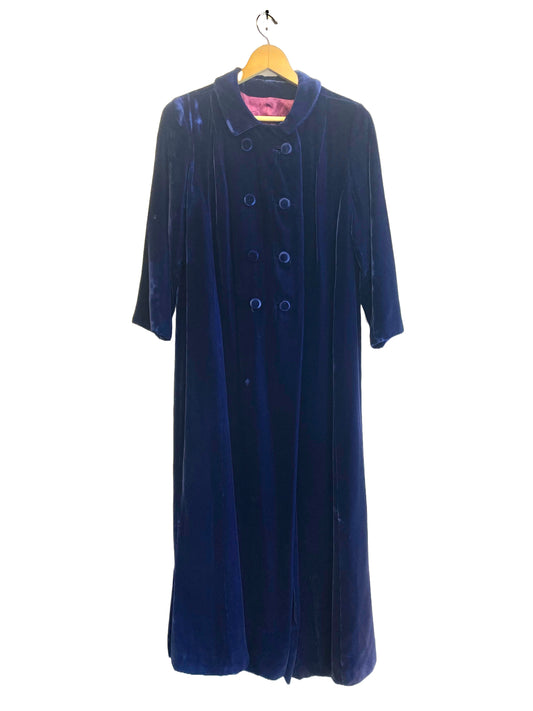 1930s Silk Velvet Satin-Lined Evening Cloak Jacket