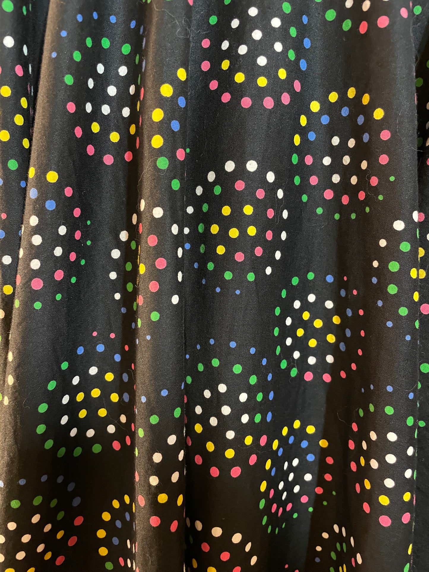 1950s Black Polka Dot A-Line Cotton Skirt