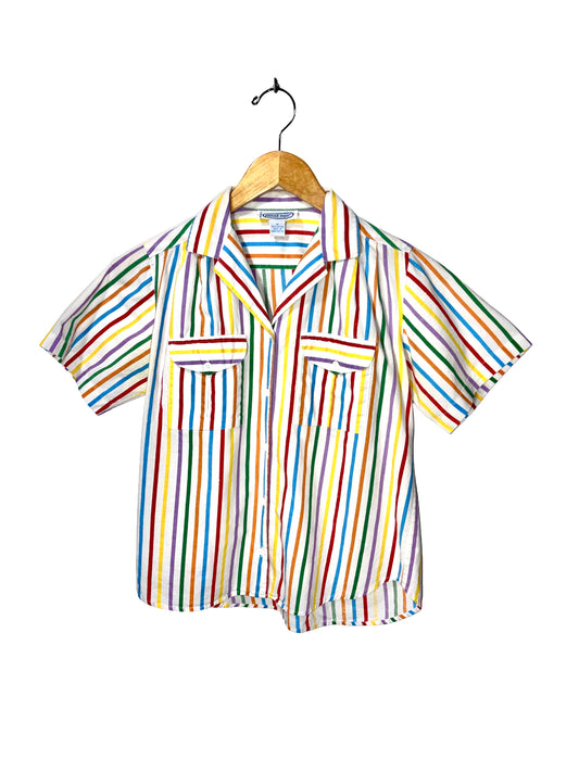 1980s Rainbow Stripe ‘Pinot Noir’ Cotton Shirt