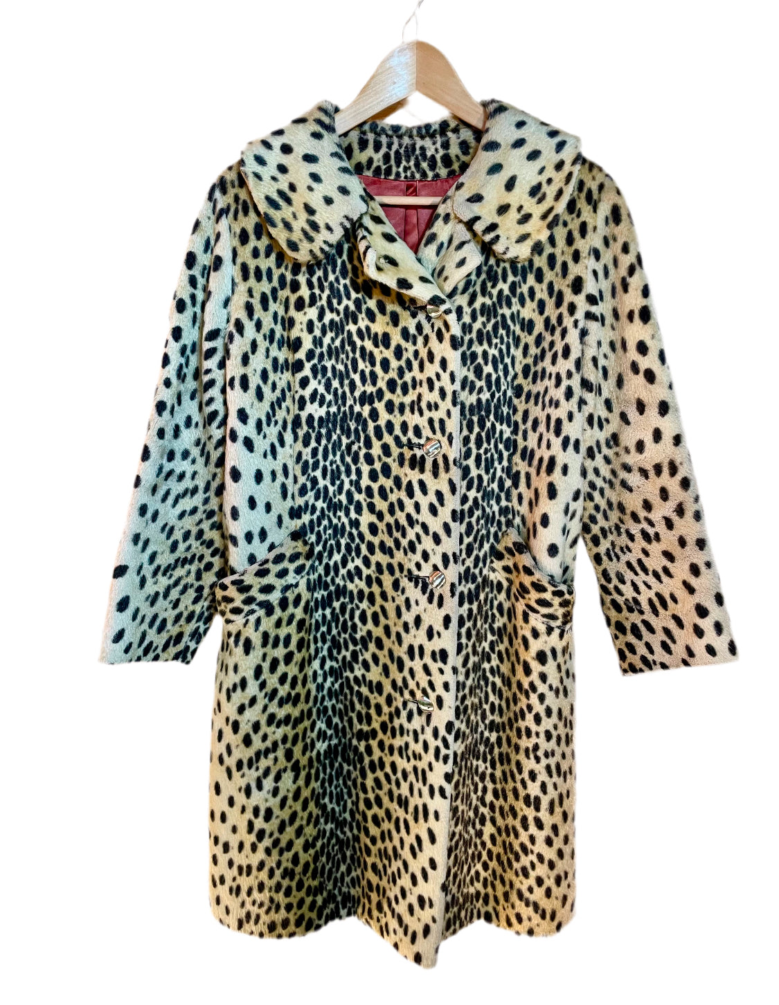 1960s Classic Faux Fur Leopard Coat