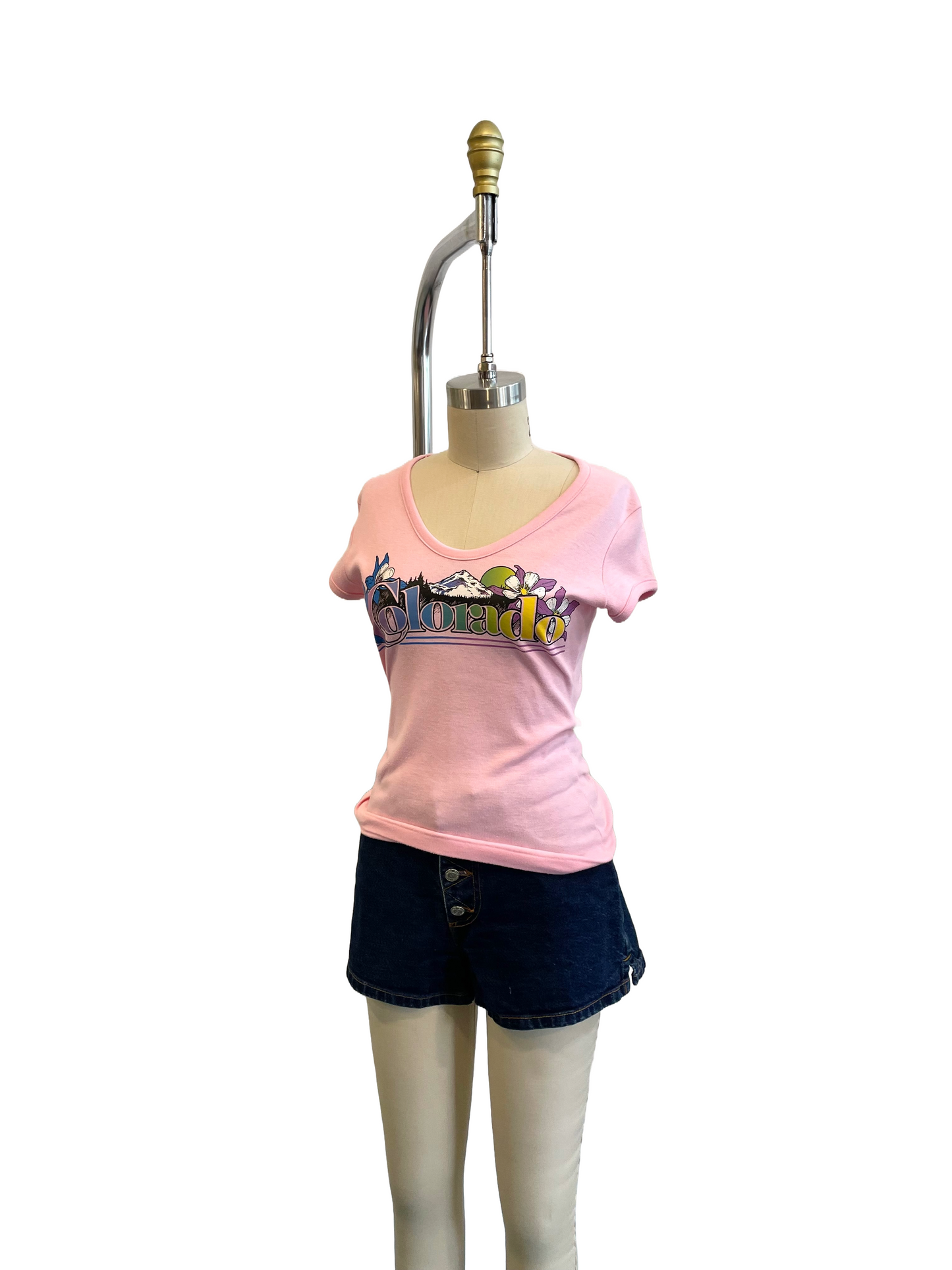 1980s Pink Colorado Babydoll Tee