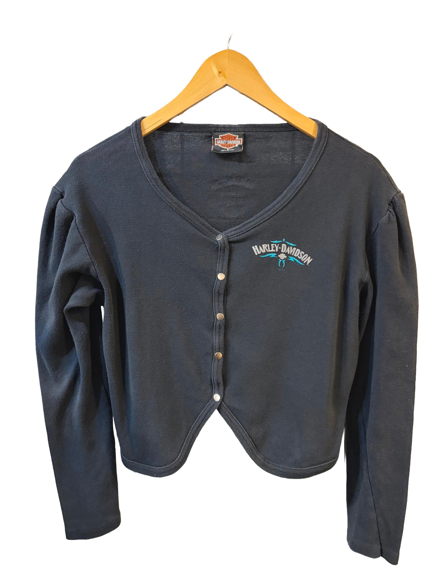 1990s Harley-Davidson Snap Cropped Long Sleeve Tee