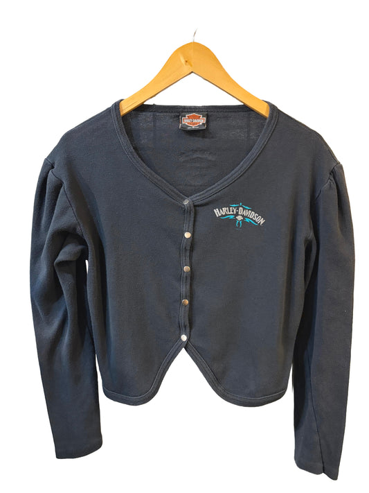 1990s Harley-Davidson Snap Cropped Long Sleeve Tee