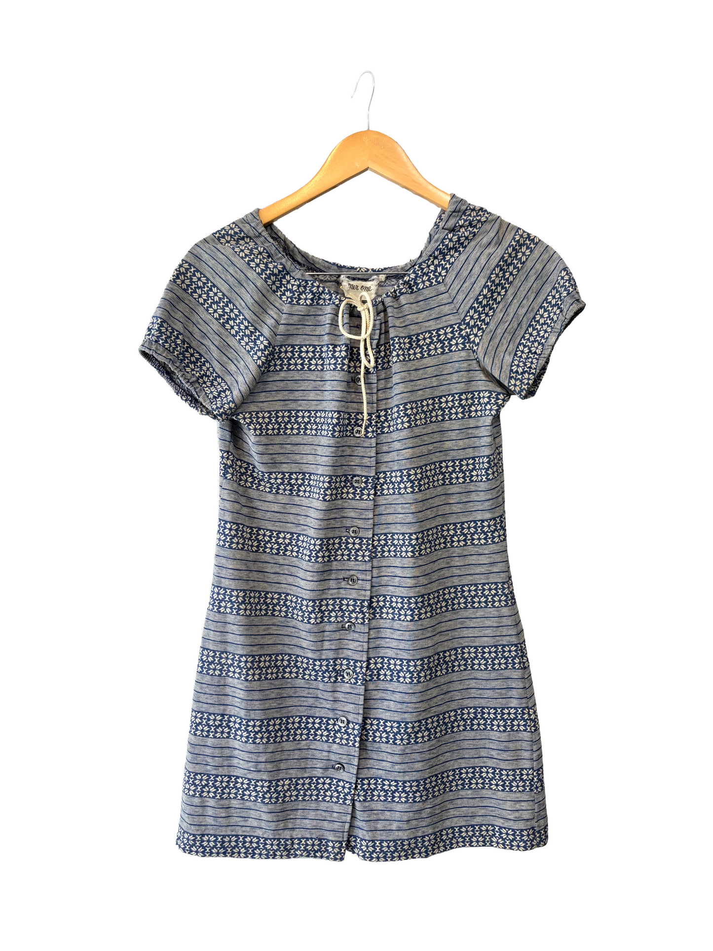 1960s Blue Grey Cotton Knit Hot Pants Tunic 2-Piece Set