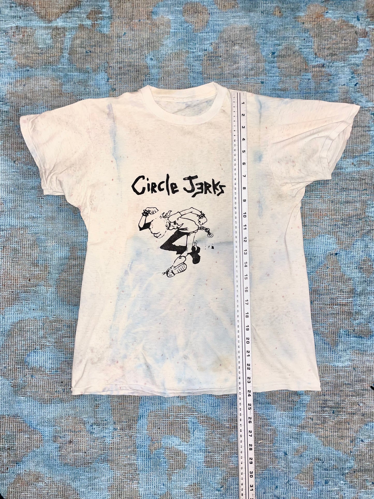 Circle Jerks DIY Silkscreen ca. 1980s Faded Tie-Dye WC Hardcore Vintage T-Shirt