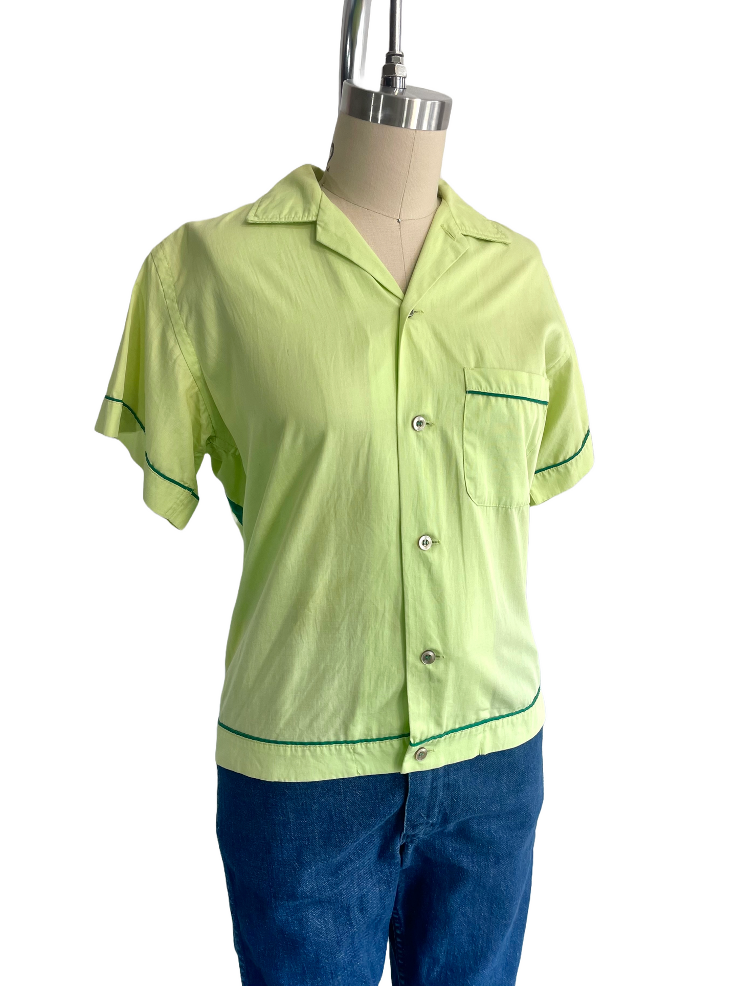 1950s Key Lime ‘Laredo Lanes’ Hilton Bowling Shirt