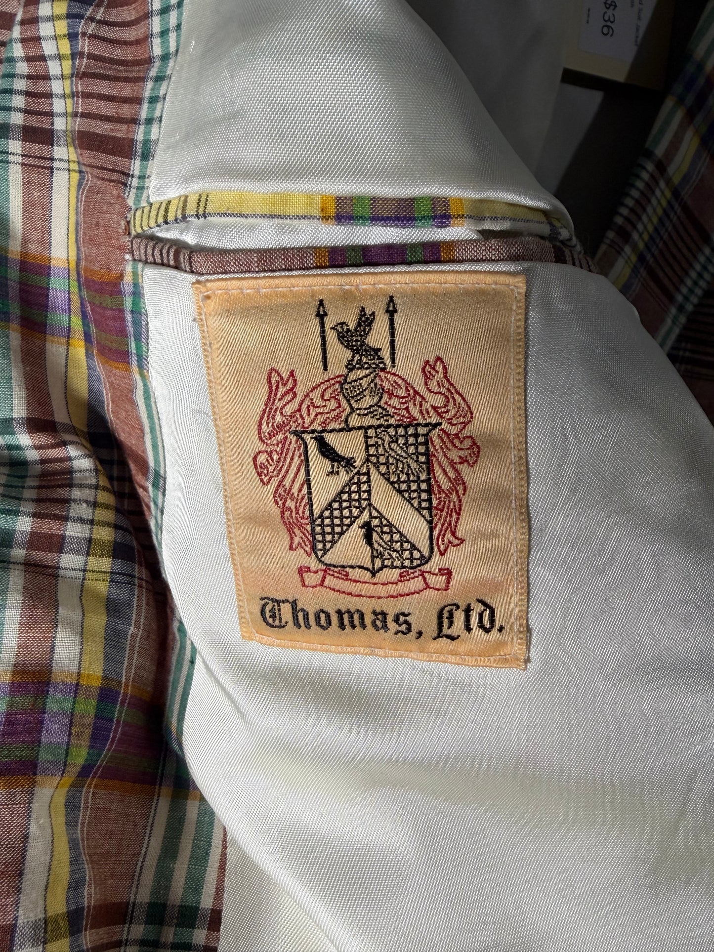 1970s Brown Colorful Check Cotton Summer Sport Jacket