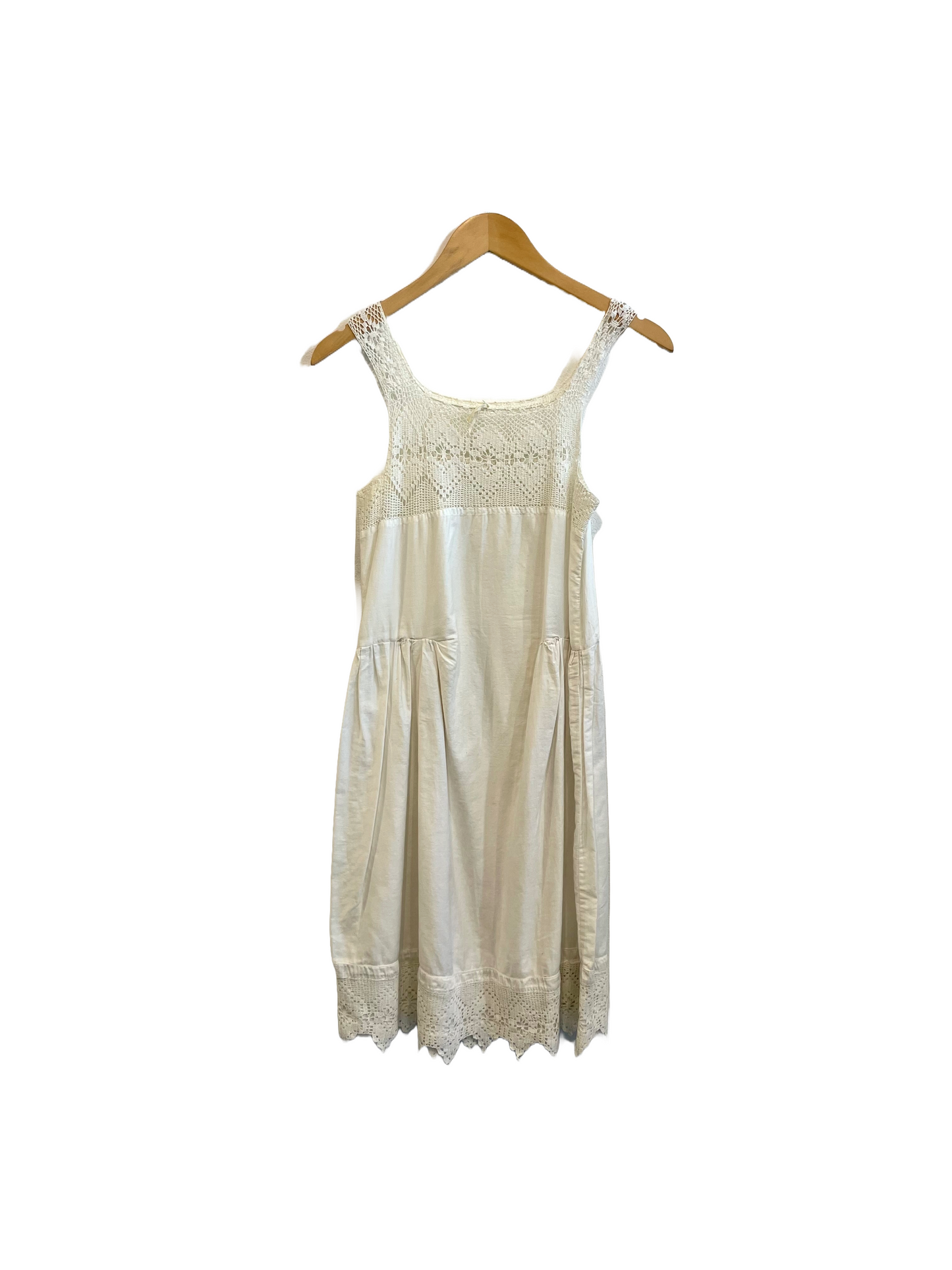 Antique Cotton and Lace Mini Dress