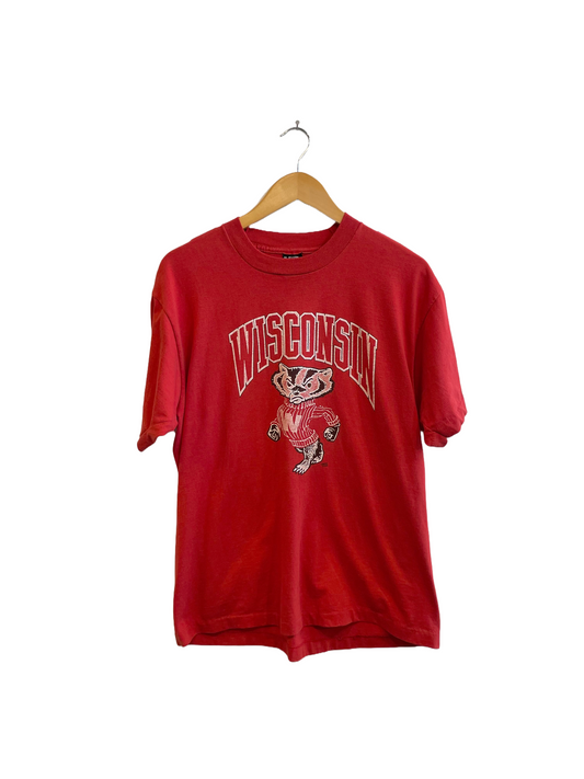 1980s Red Single-Stitch Wisconsin Spell-Out Tee