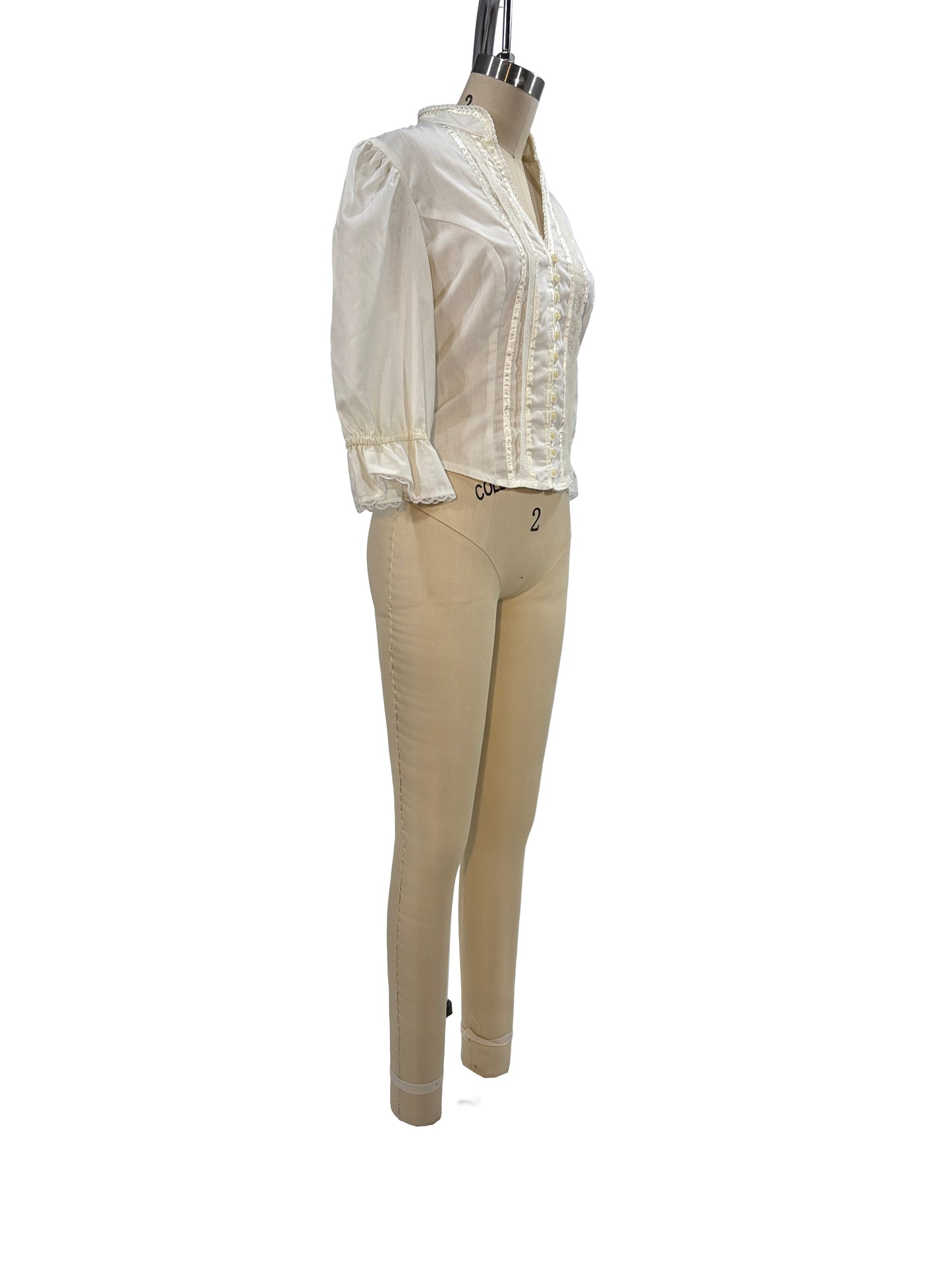 1970s White Authentic ‘Jessica’s Gunnies’ Gunne Sax Cotton Prairie Blouse