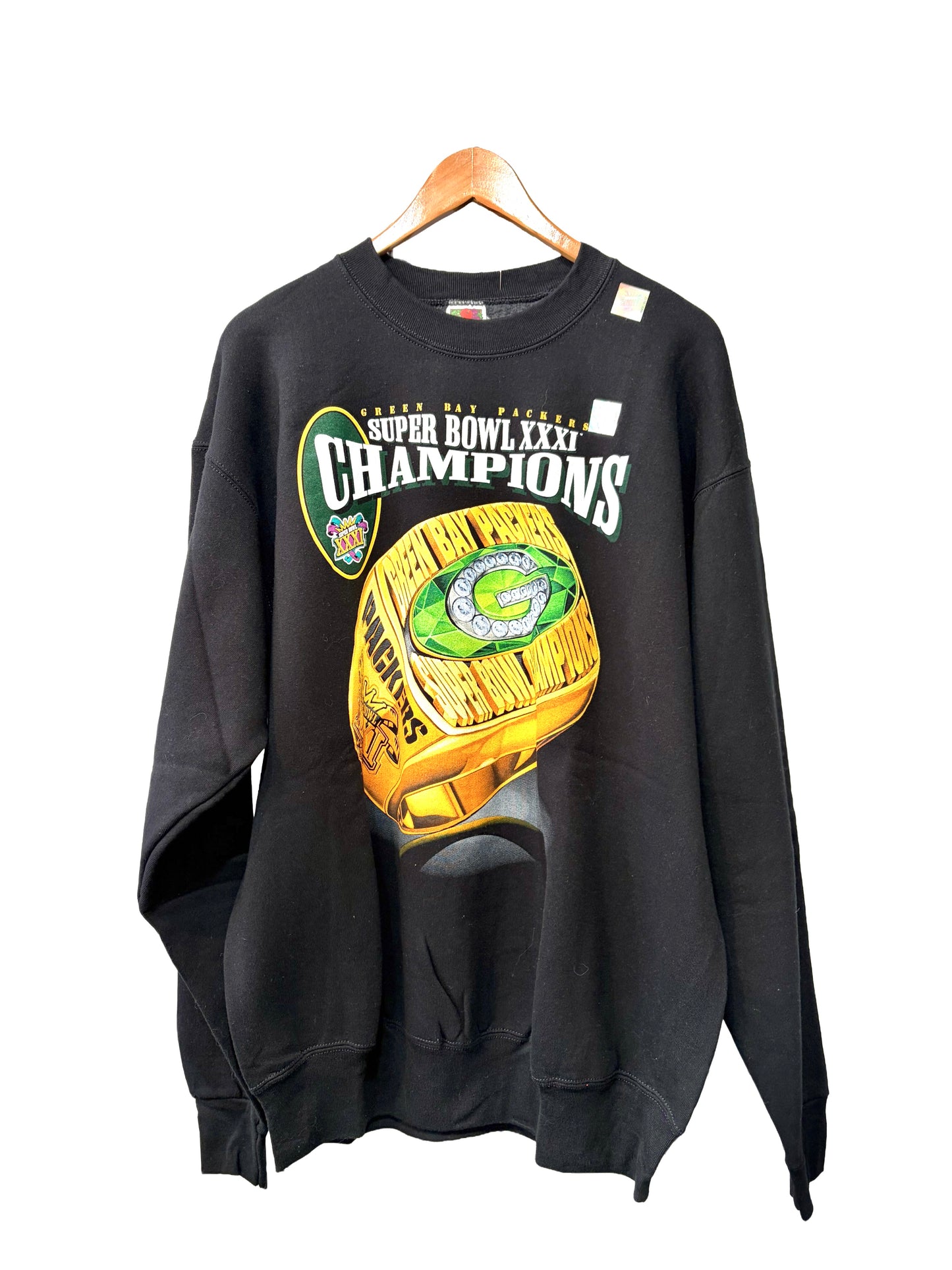 1990s Black Deadstock Packers Pro Ring Crew neck