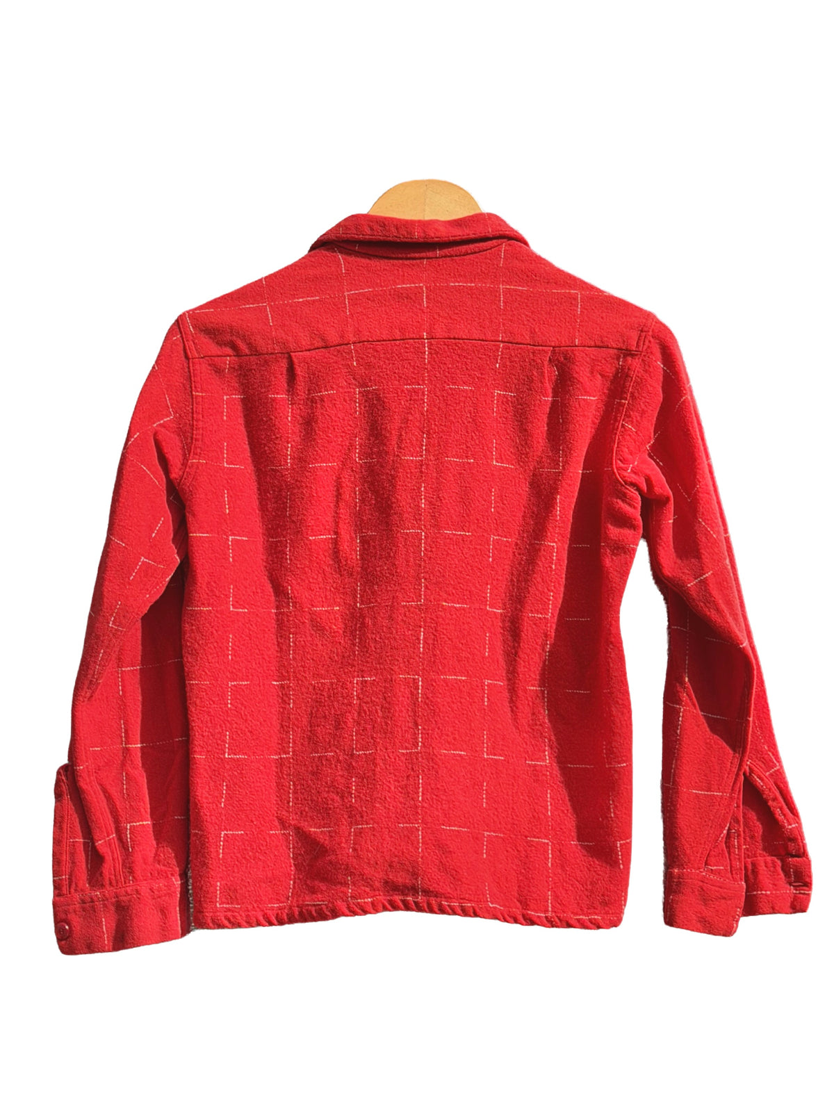 1950s Red Window Pane Wool Flannel