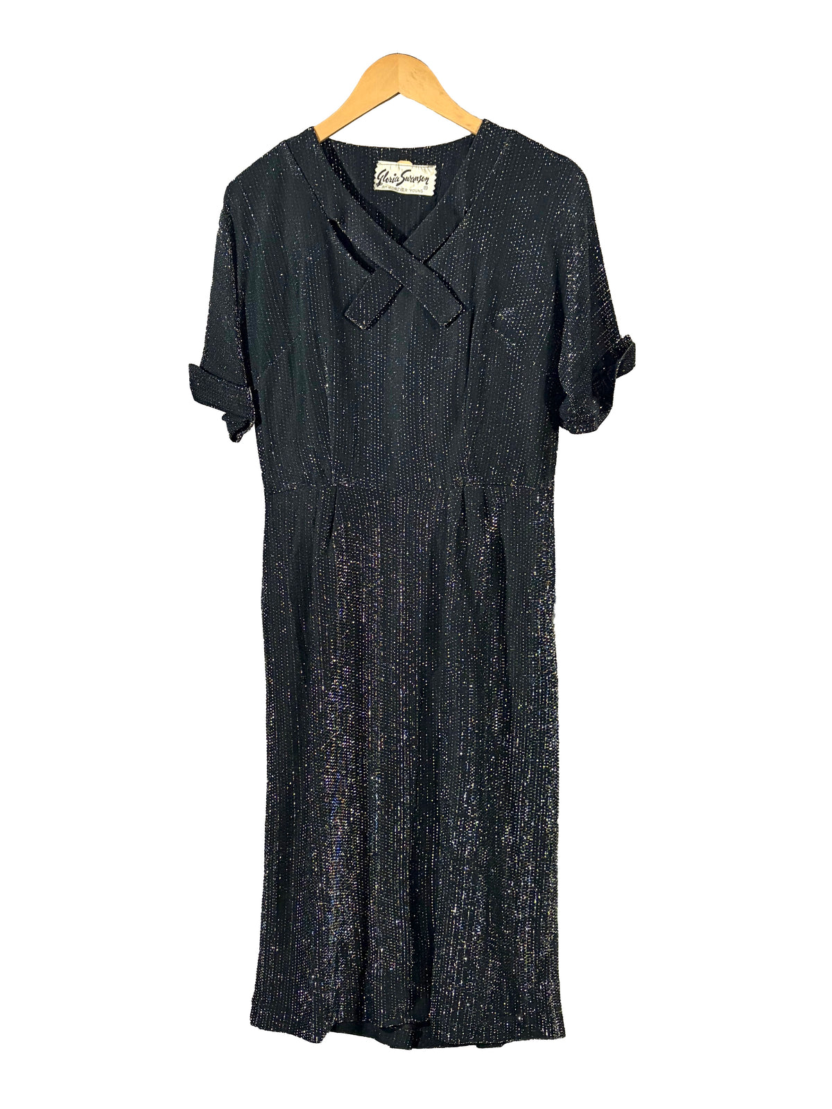1950s Silver Lurex ‘Gloria Swanson’ Label Cocktail Wiggle Dress