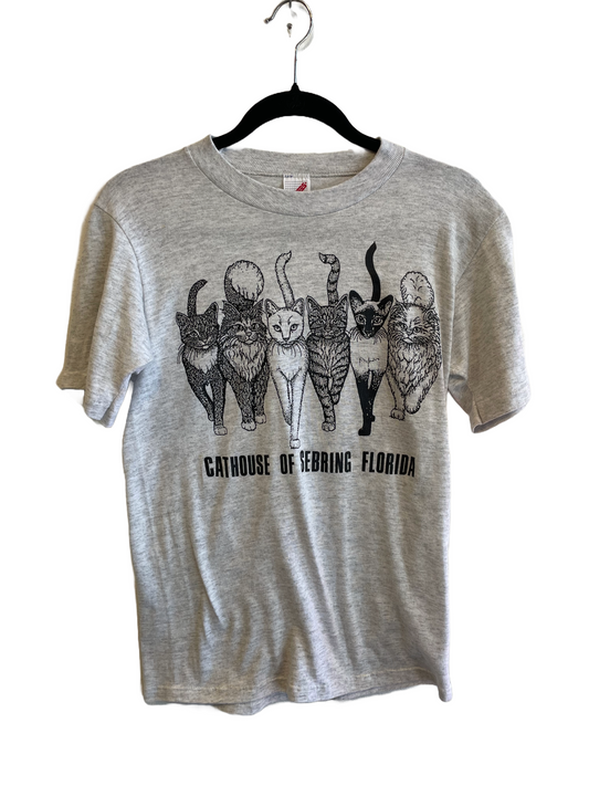 1990s Grey Cathouse of Sebring FL Tee