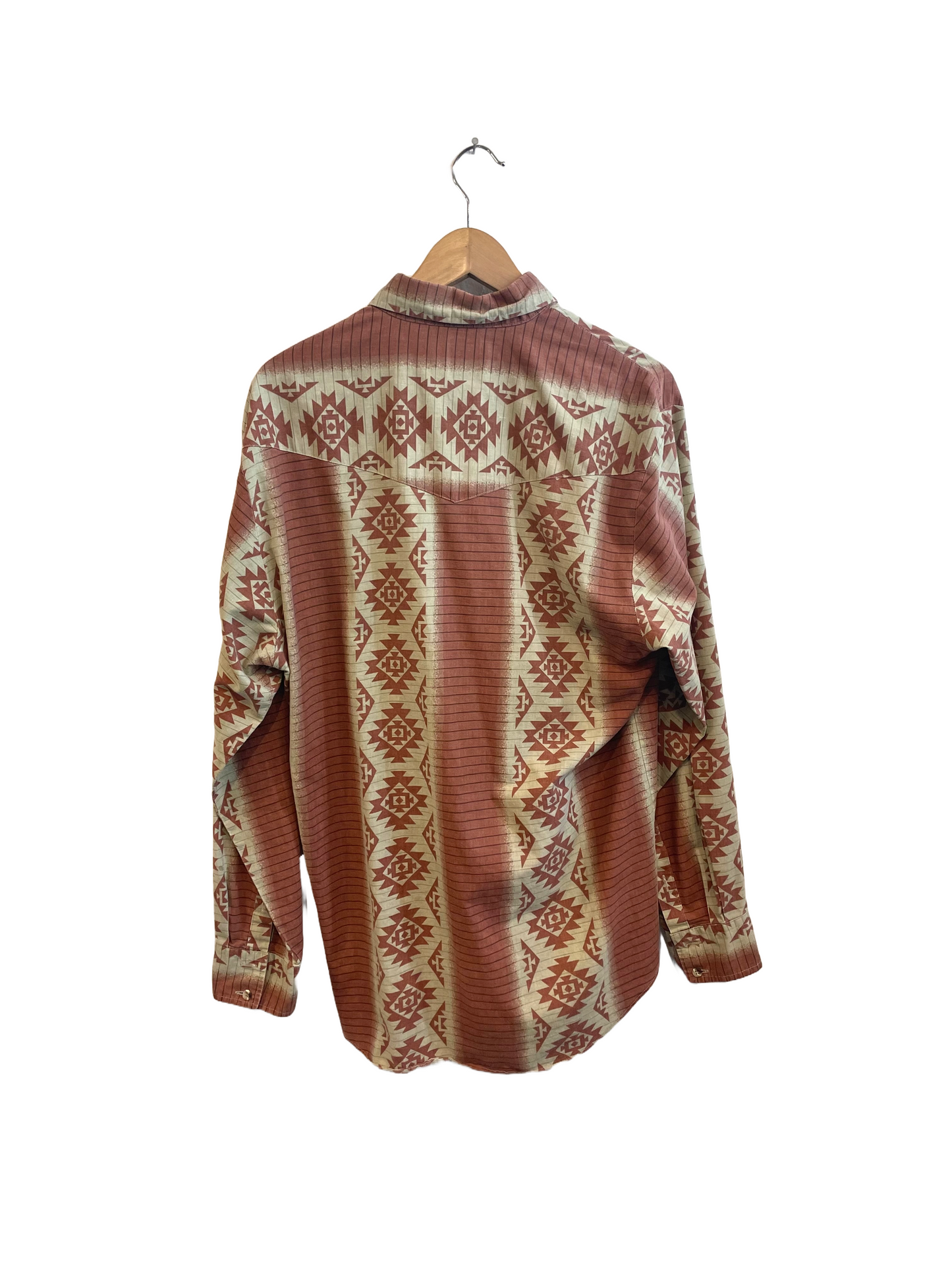 1990s Terra Cotta Southwestern Cotton Western Shirt