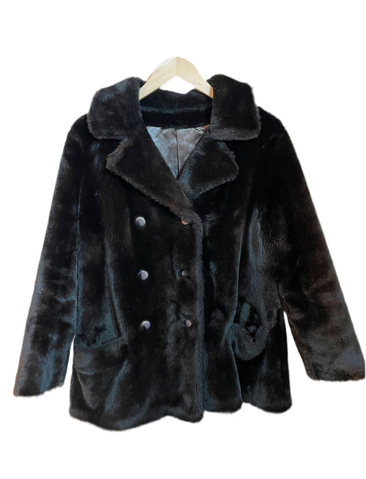 1960s Dark Brown Faux Fur Jacket