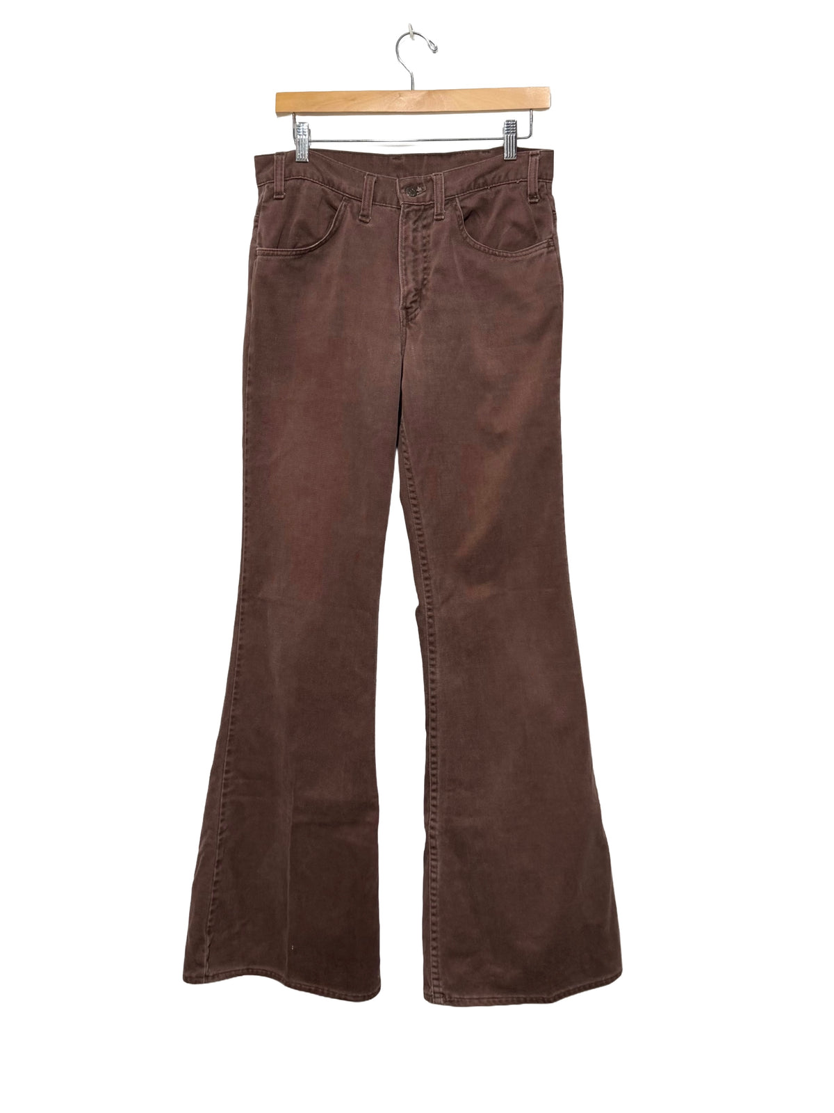 1970s Levis White Tab Brown Bell Bottom Flares