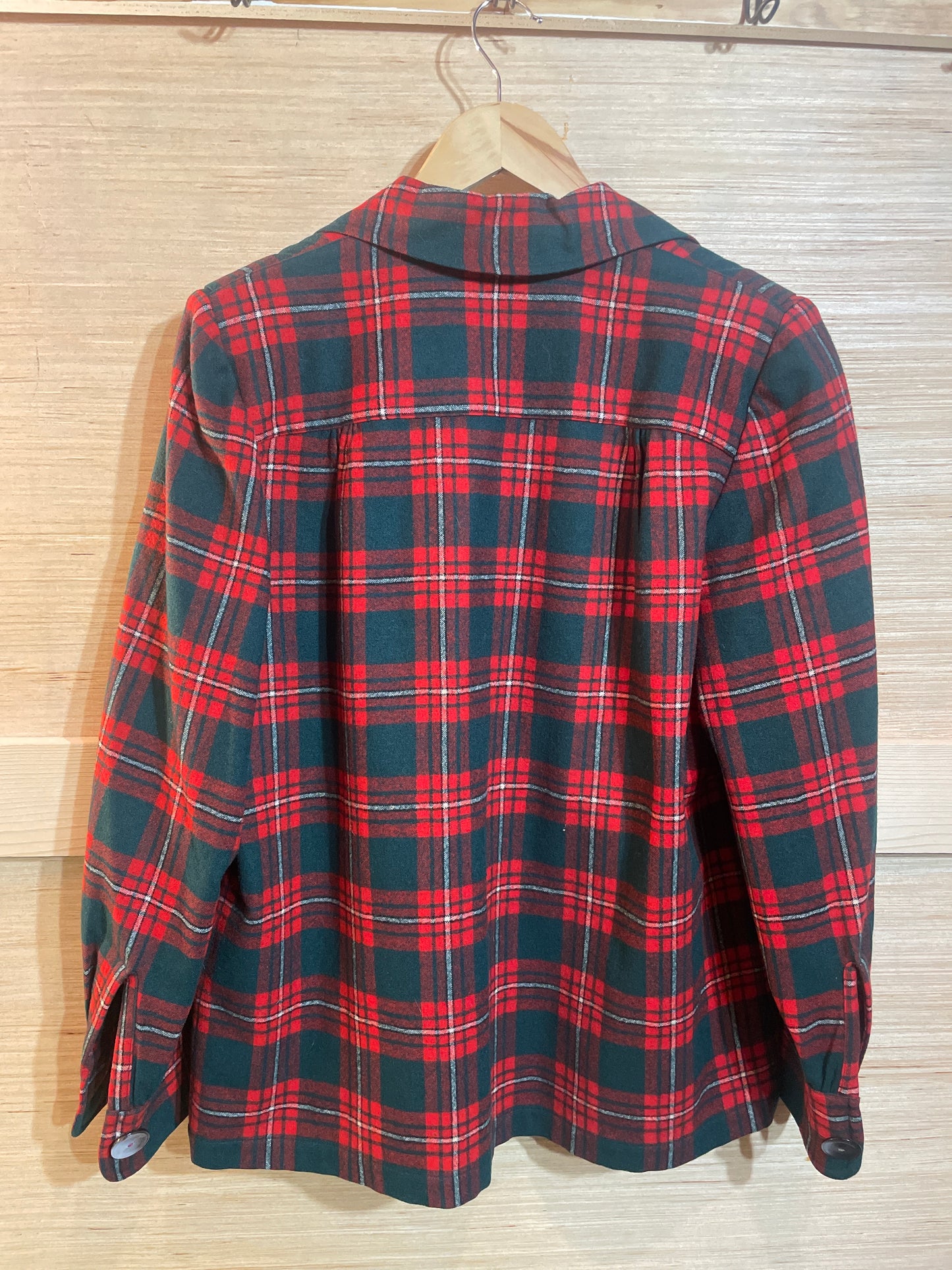 1950s Red Green White Shell Button Original Pendleton '49er Jacket