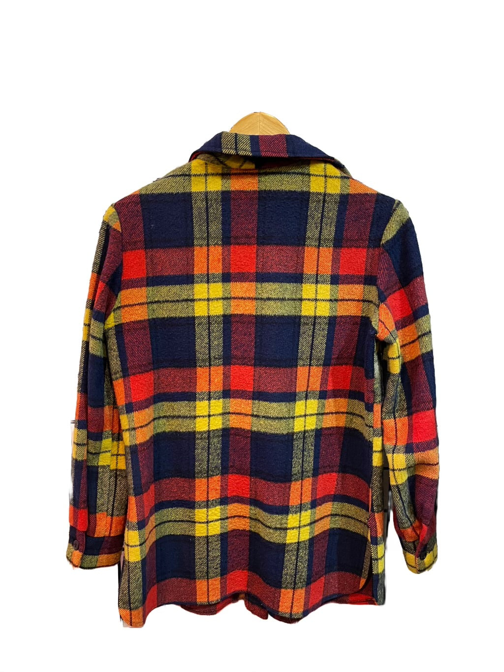 1970s Multicolor Anchor Button Plaid Cotton Flannel Shirt