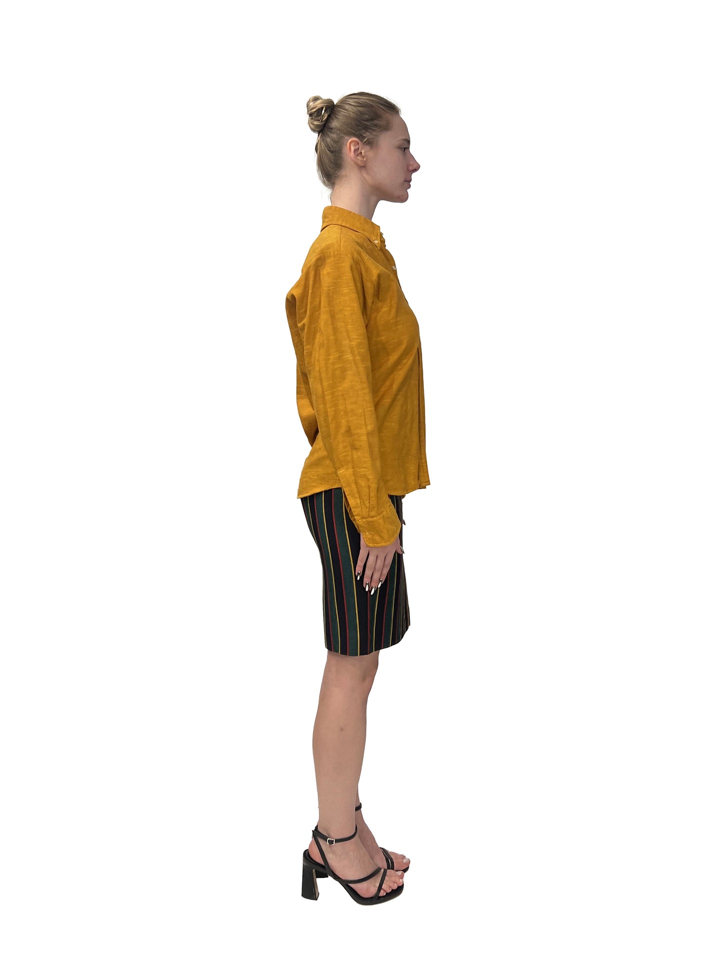 1950s Mustard Cotton Flocked ‘White Hawk’ Oxford Shirt