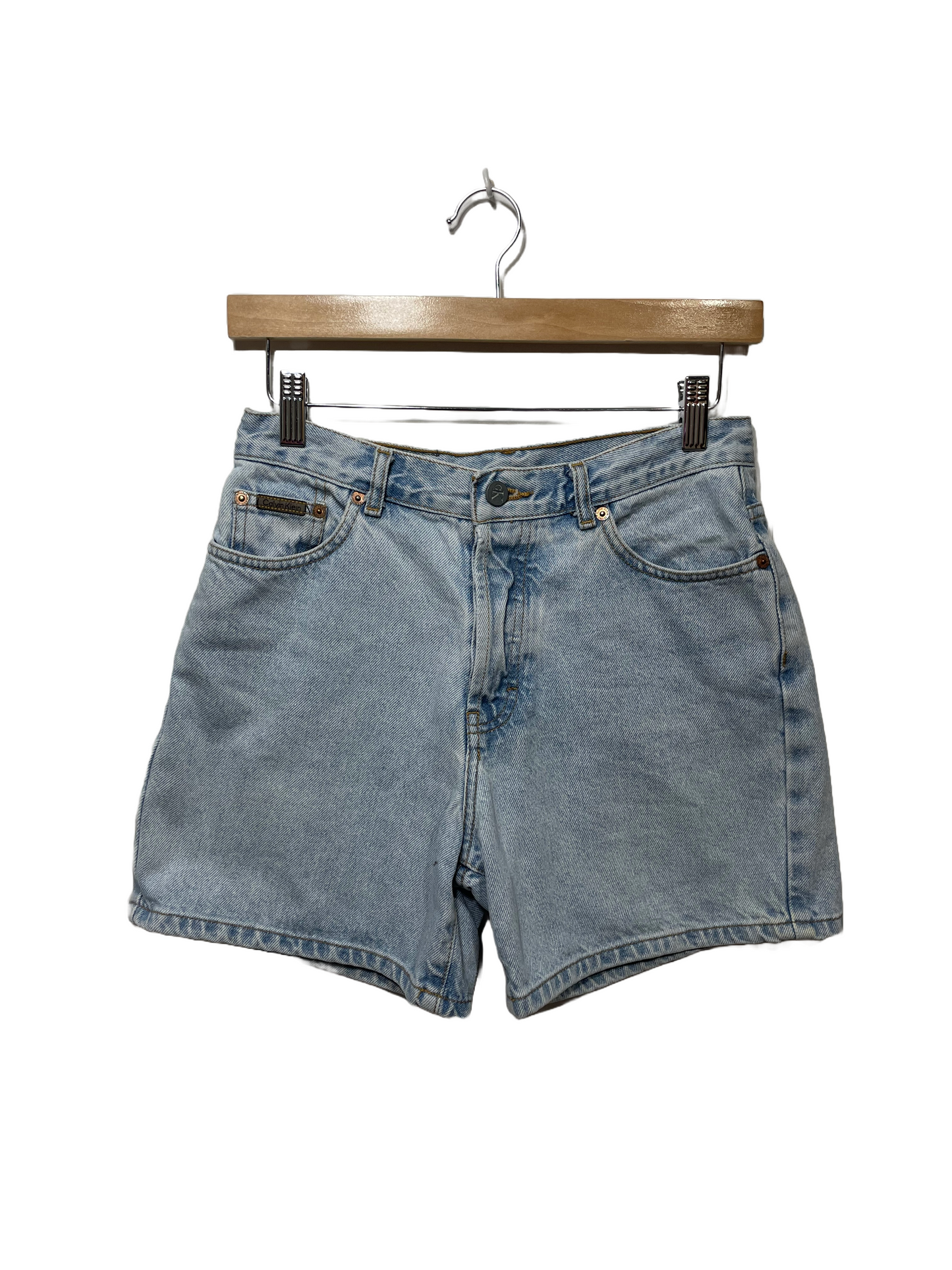 1990s Icy Wash Calvin Klein Button Fly Denim Shorts