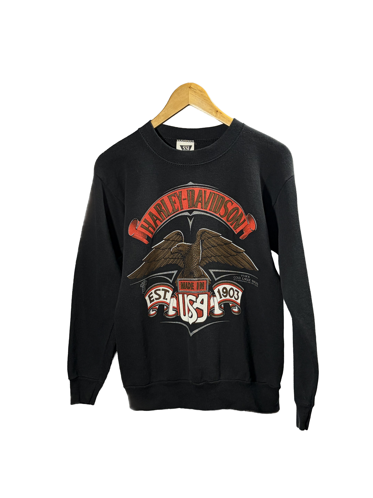 1980s Gold Eagle Harley Davidson Crewneck