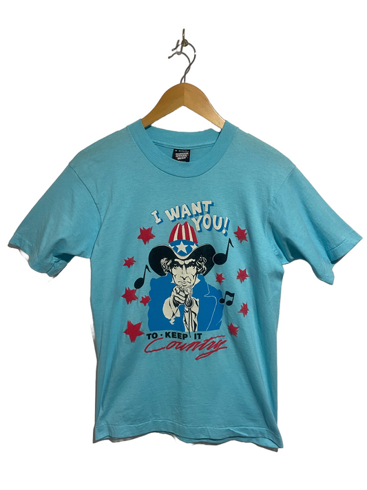 1990s Baby Blue 'Keep It Country' Tee