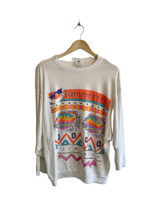 1990s White Milwaukee Summerfest Long Sleeve