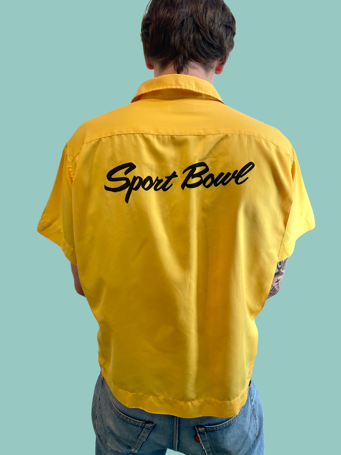 1970s Dick’s Yellow ‘Sport Bowl’ Emblem Bowling Shirt