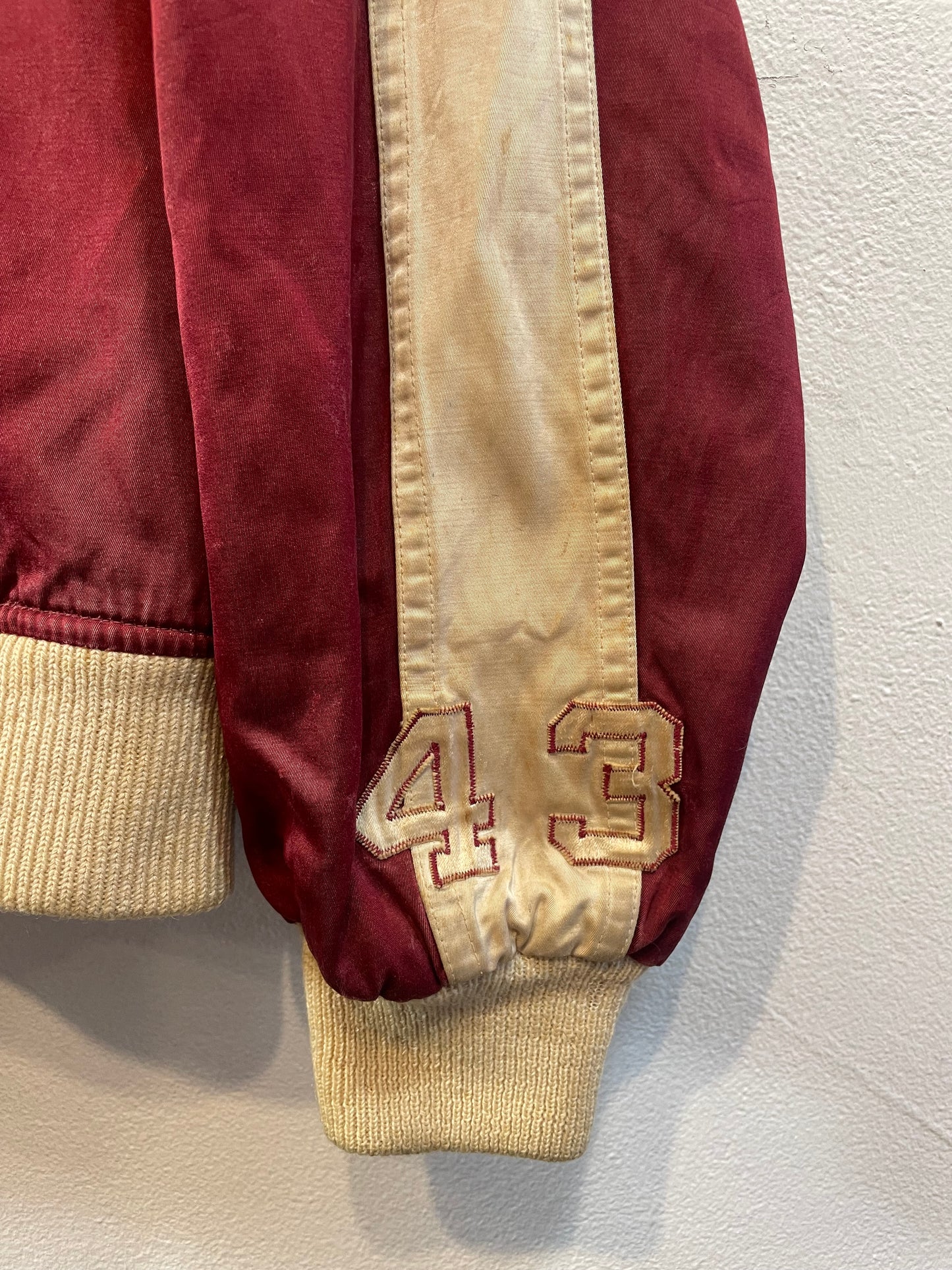 1950s U of Arkansas Razorbacks Satin Spellout Warm-Up Jacket