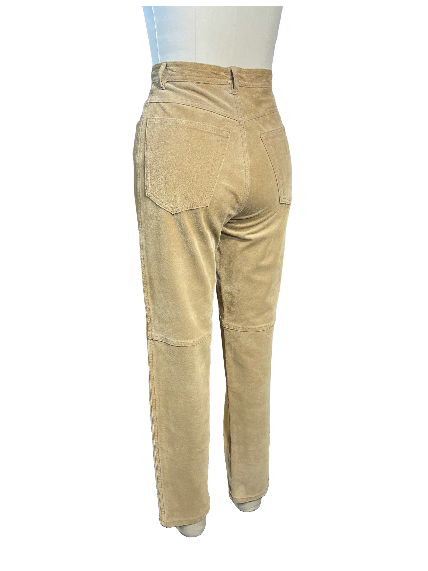 1990s Almond Suede Tapered Ralph Lauren Pants