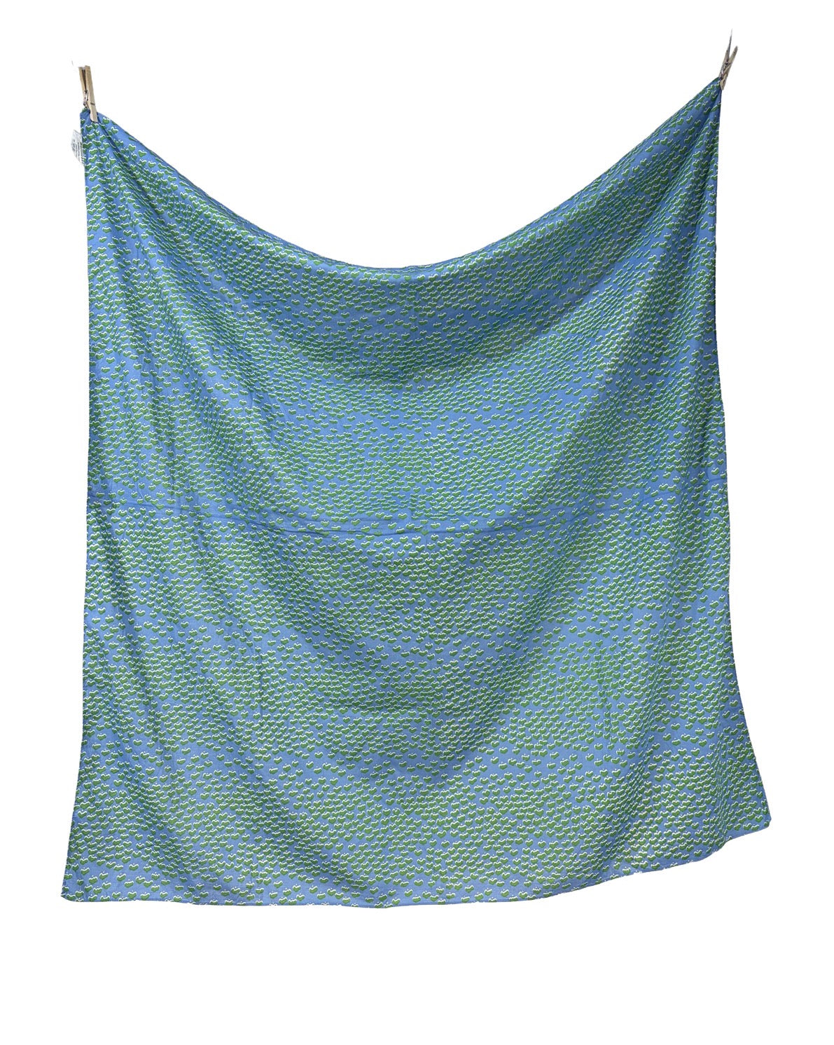 1960s Blue Green Authentic Marimekko Cotton Broadcloth Scarf