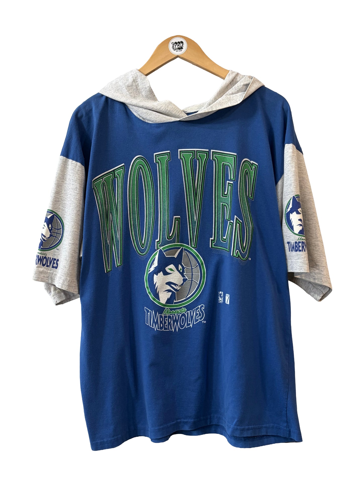 1990s Colorblock Minnesota Timberwolves Hooded Tee